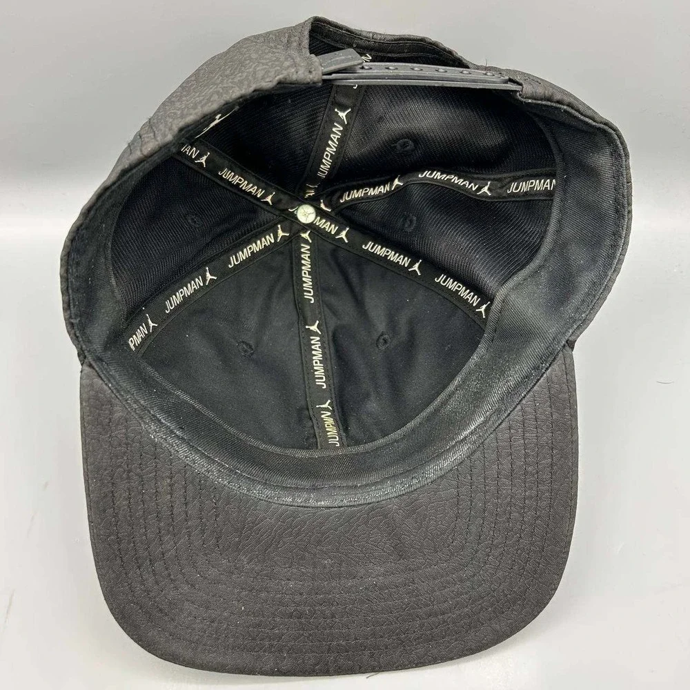 Air Jordan Hat Men Black Cement Elephant Gold Metal Jumpman Snap Back Cap